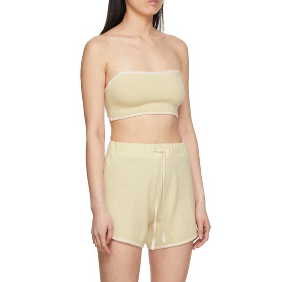 Lisa Yang Kiyo Shorts Selah Bandeau Bra Size 2 M / L Sand Cashmere Sweater Set - Picture 12 of 13